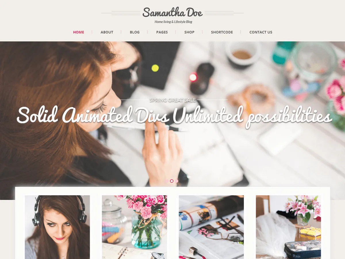 SKT Girlie Lite web sitesi teması önizlemesi