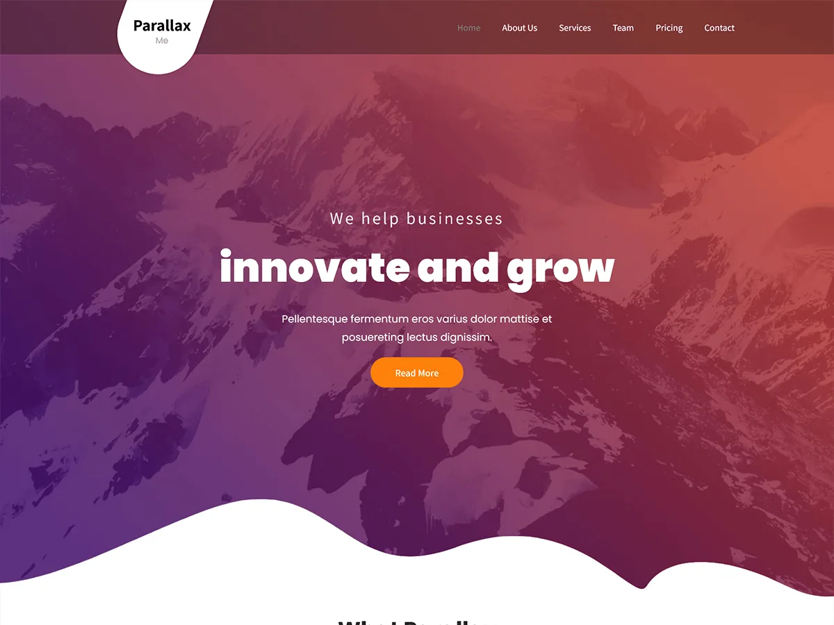 SKT Parallaxme tek sayfa paralaks web sitesi teması