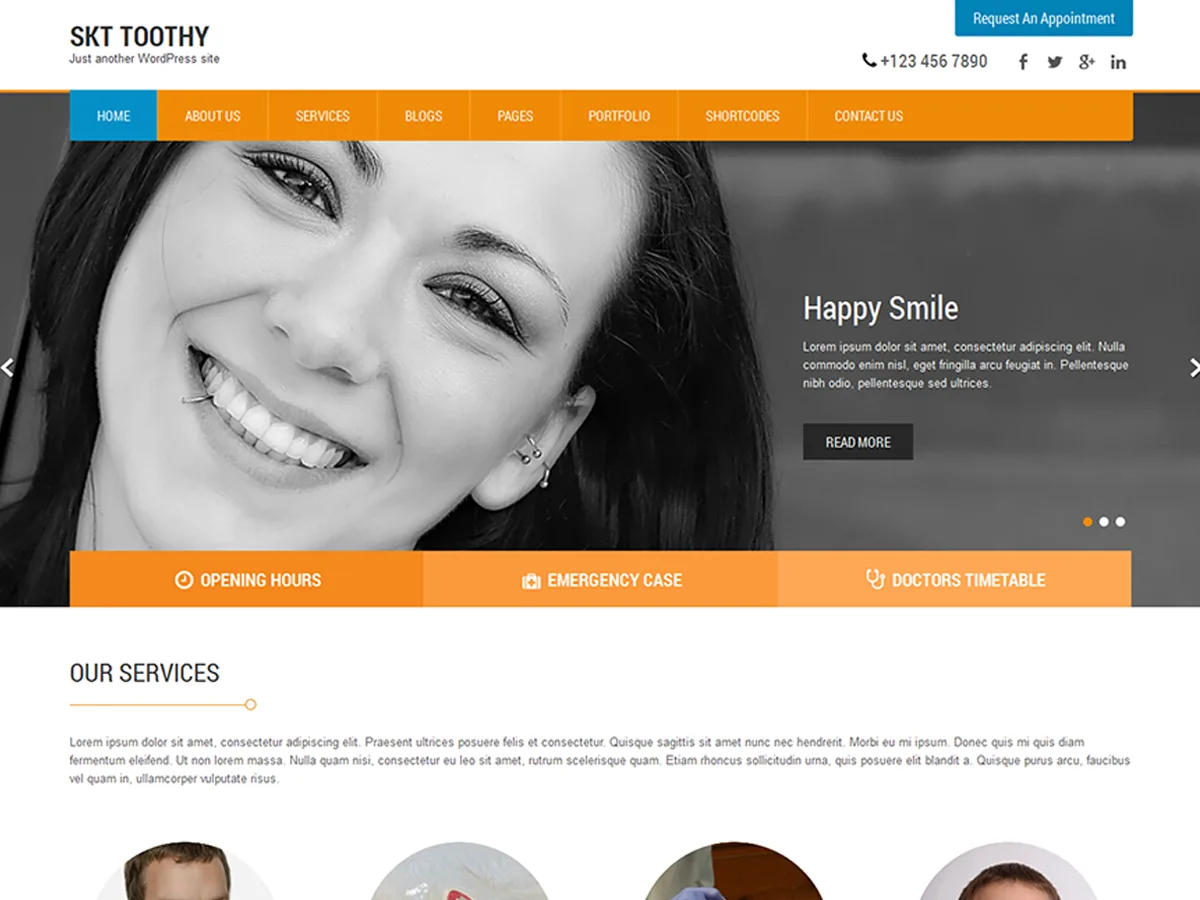 SKT Toothy web sitesi teması önizlemesi