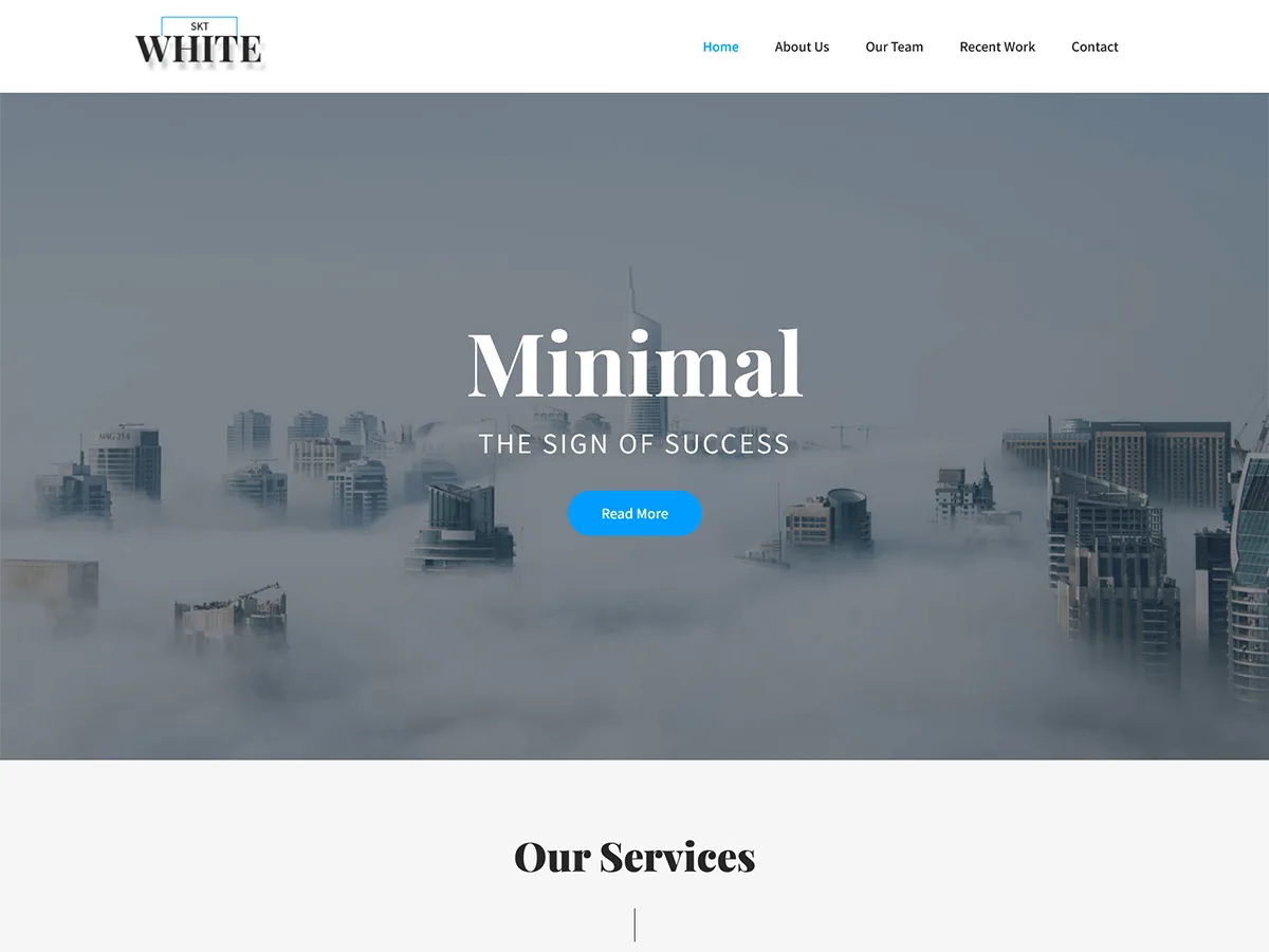 SKT White web sitesi teması önizlemesi