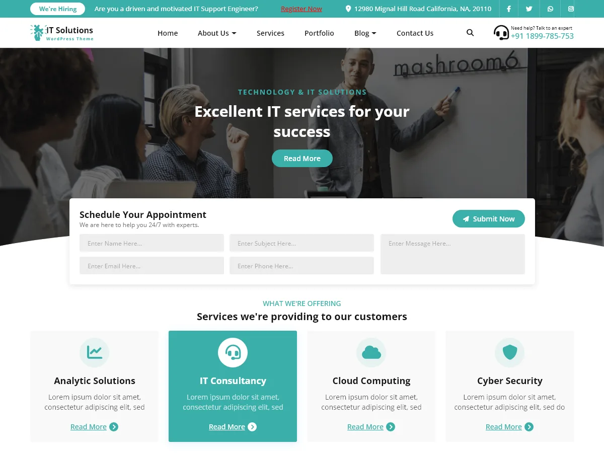 Software IT Company web sitesi teması ile modern ve profesyonel bir teknoloji firması web sitesi görünümü