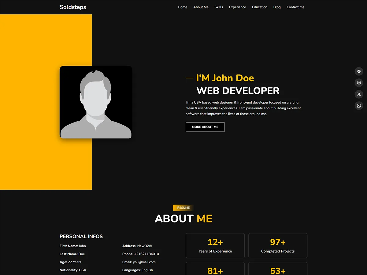 Soldsteps web sitesi teması önizlemesi