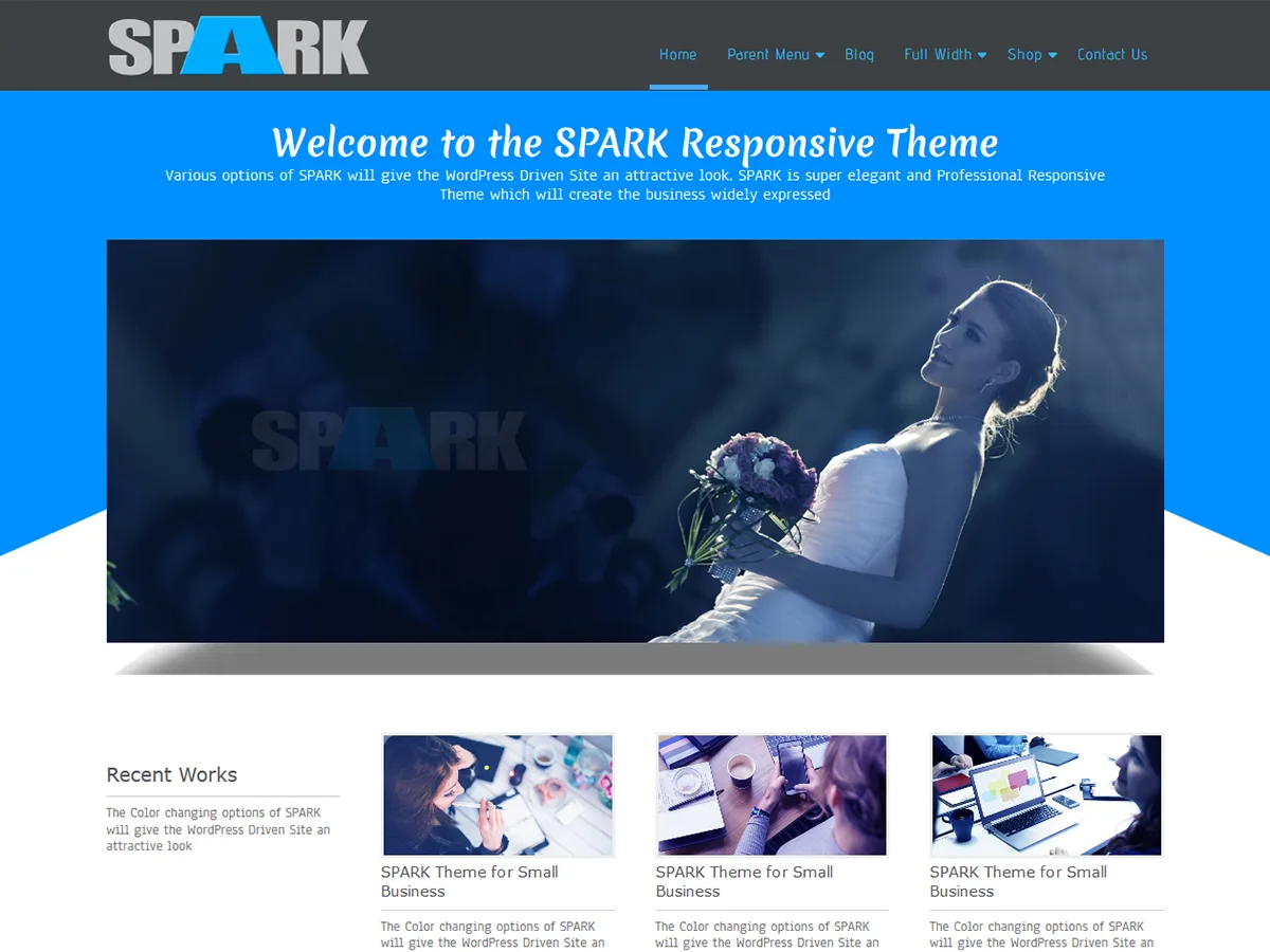 SPARK web sitesi teması ile oluşturulmuş modern ve duyarlı bir kurumsal web sitesi görünümü