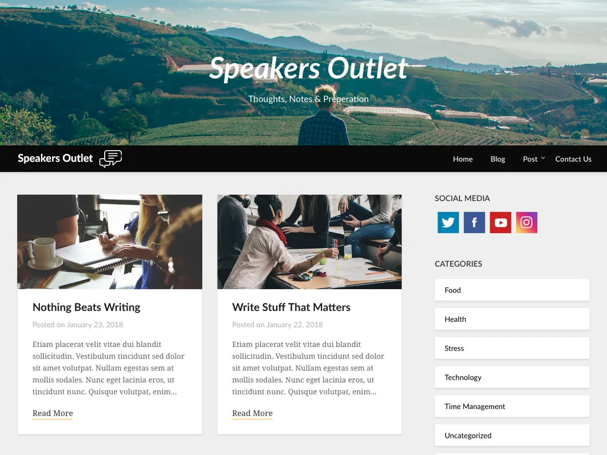 Speakers Outlet web sitesi teması önizlemesi
