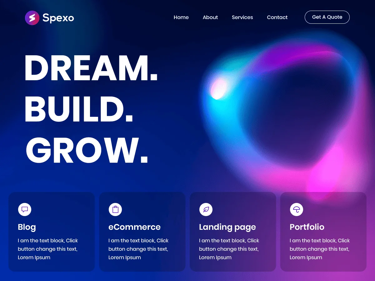 Spexo web sitesi teması önizlemesi