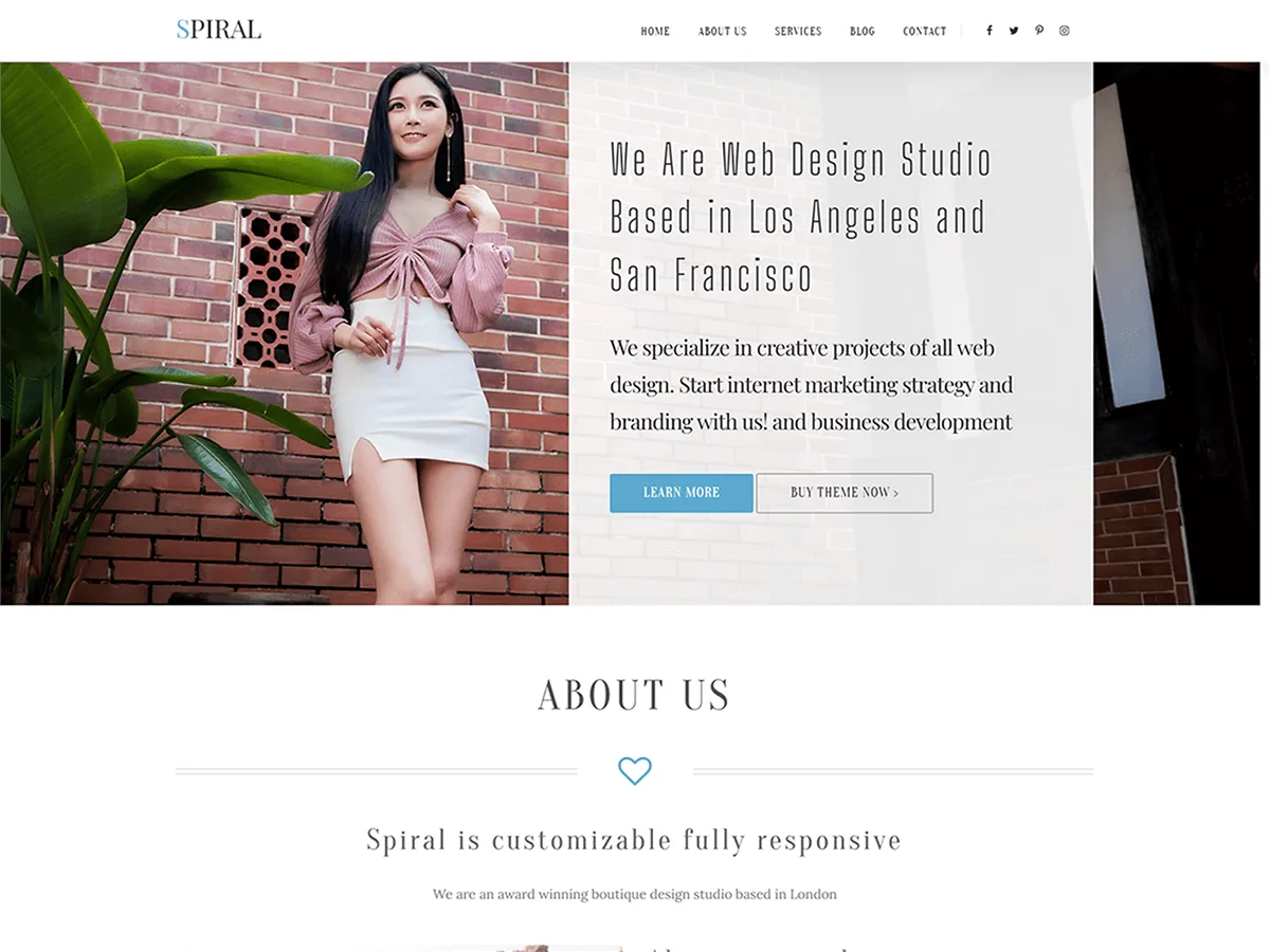 Spiral Creative Agency web sitesi teması önizlemesi