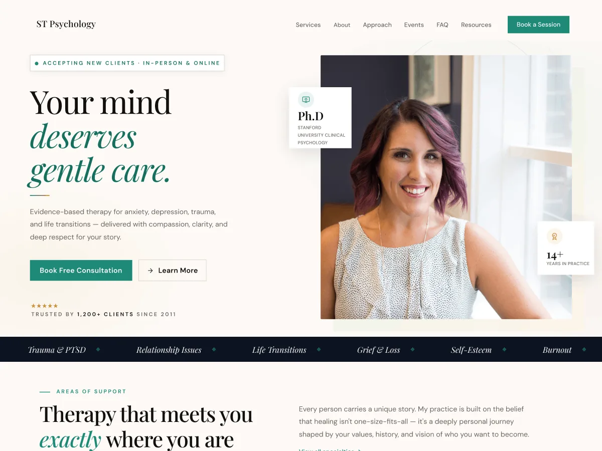 ST Psychology web sitesi teması önizlemesi