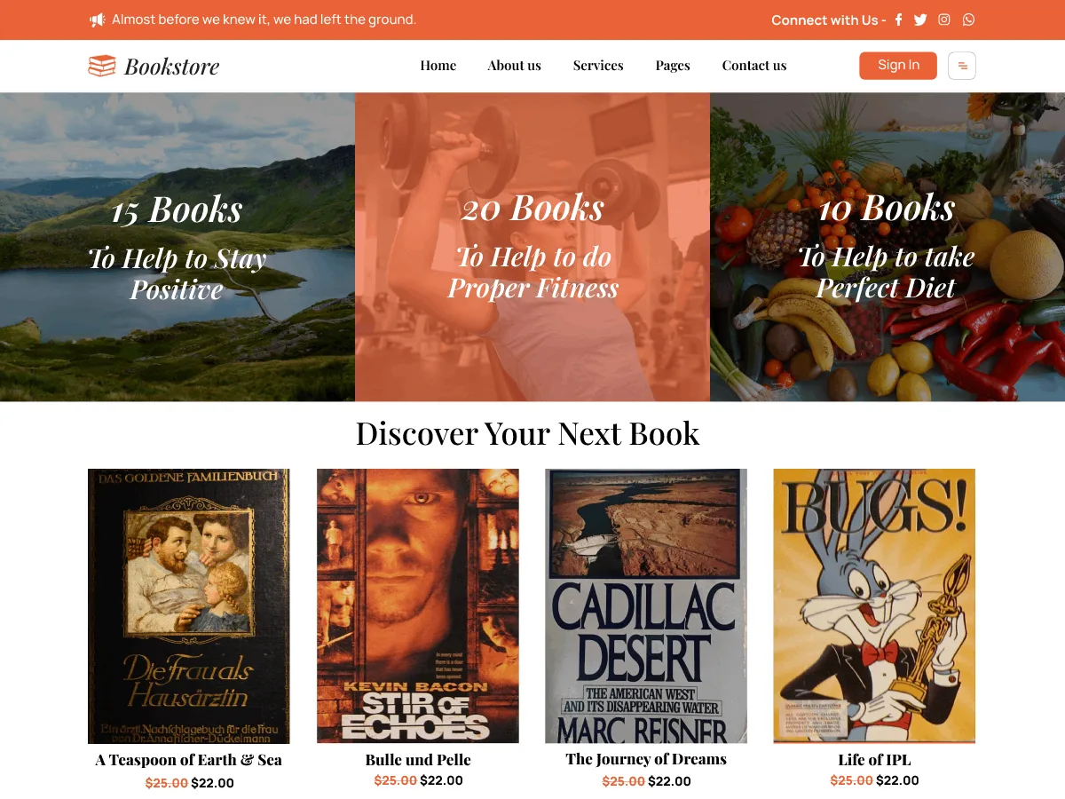 Stationary Bookstore web sitesi teması ile kitapçı ve yayınevi web sitesi tasarımı