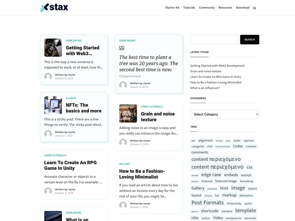 Stax web sitesi teması ile hızlı ve özelleştirilebilir bir web sitesi görünümü