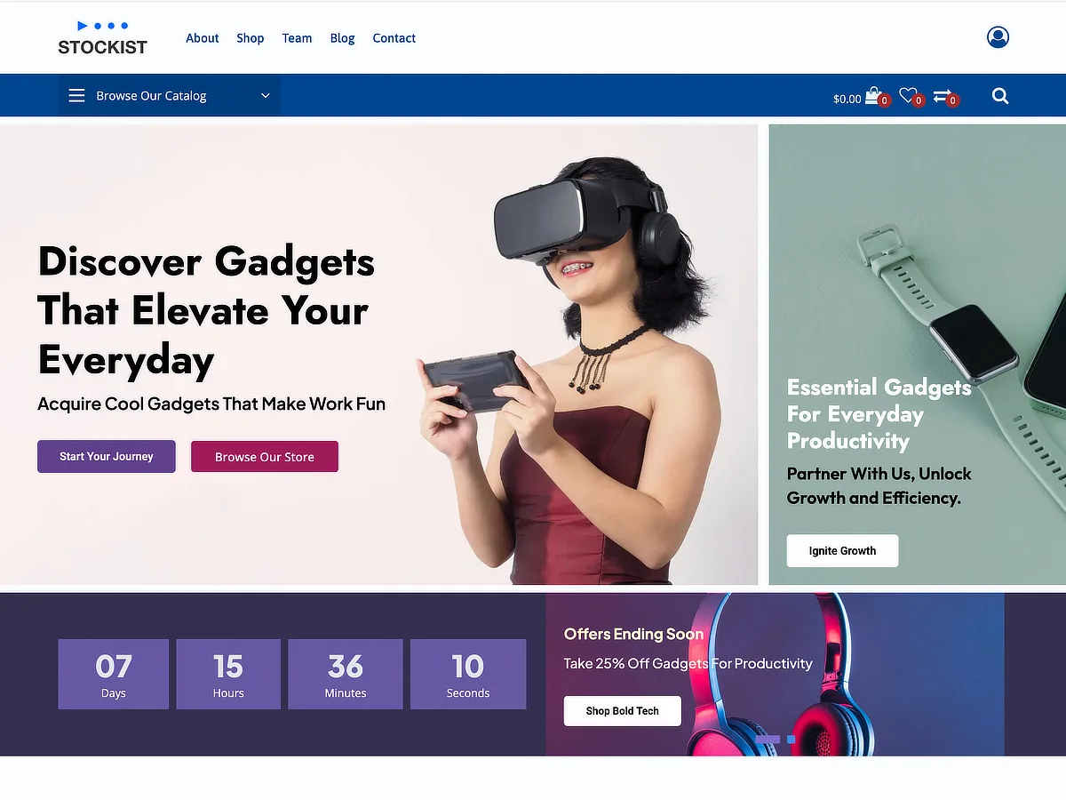 Stockist Mini web sitesi teması önizlemesi