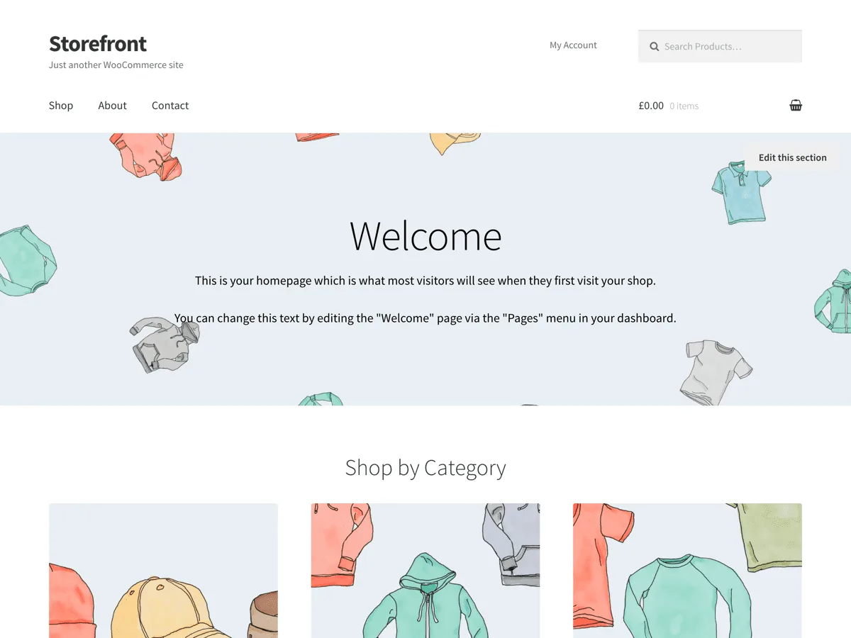 Storefront web sitesi teması öne çıkan görsel