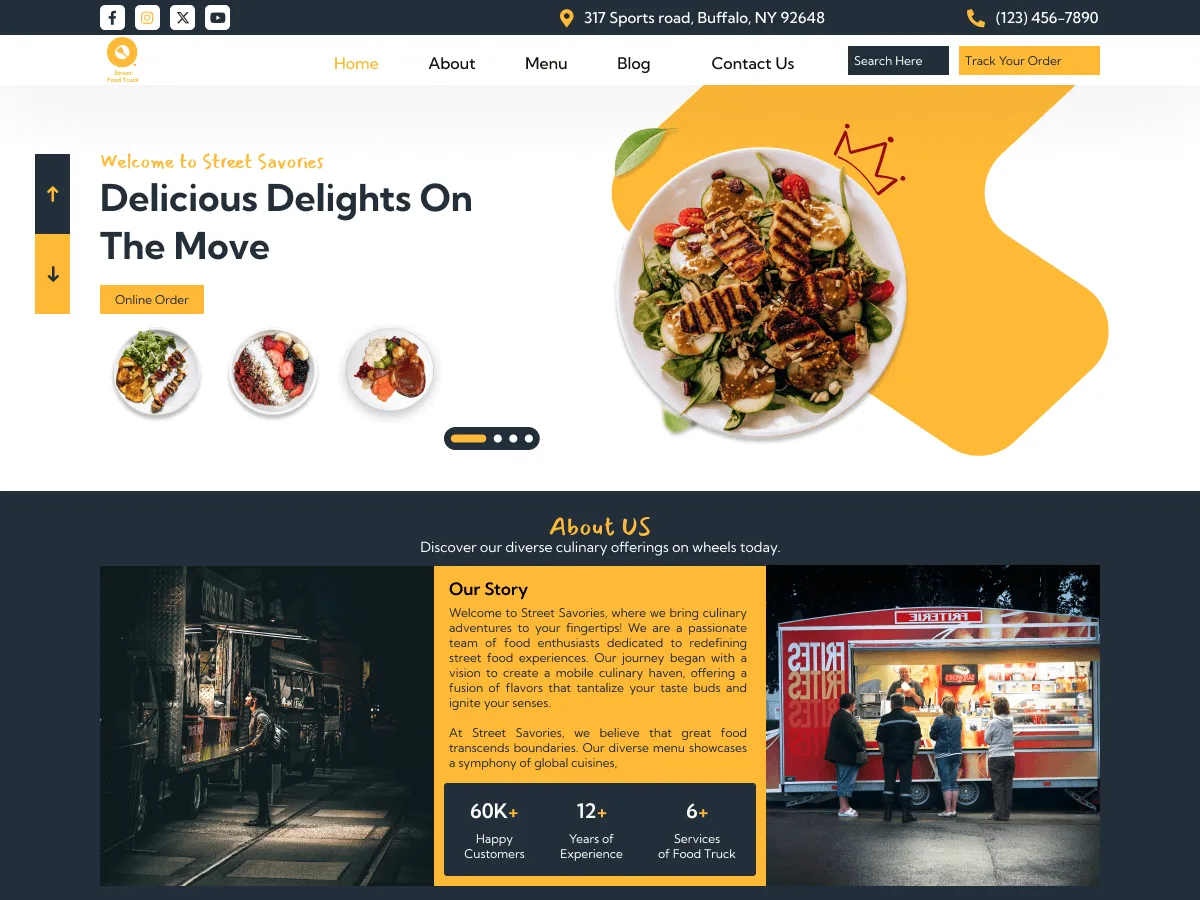 Street Food Truck web sitesi teması görseli