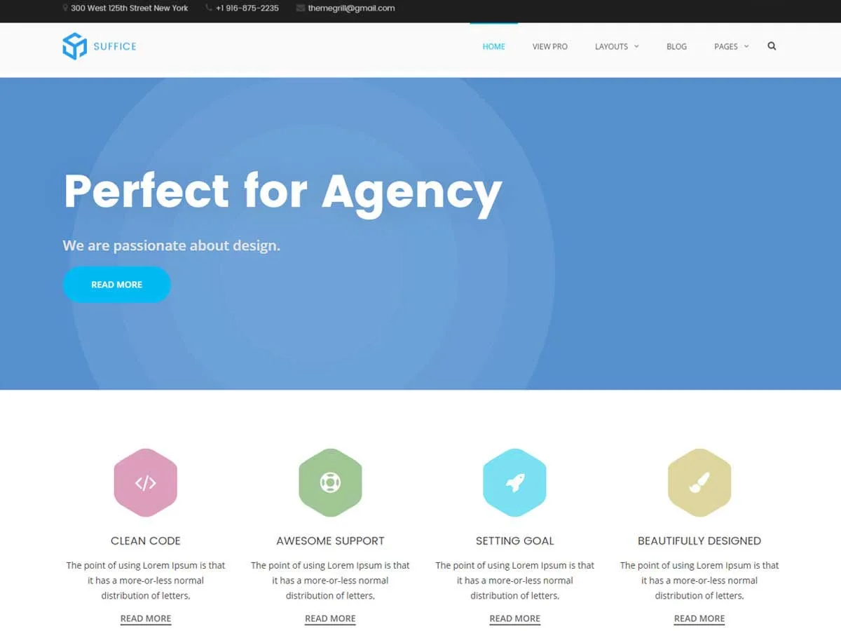 Suffice web sitesi teması önizlemesi
