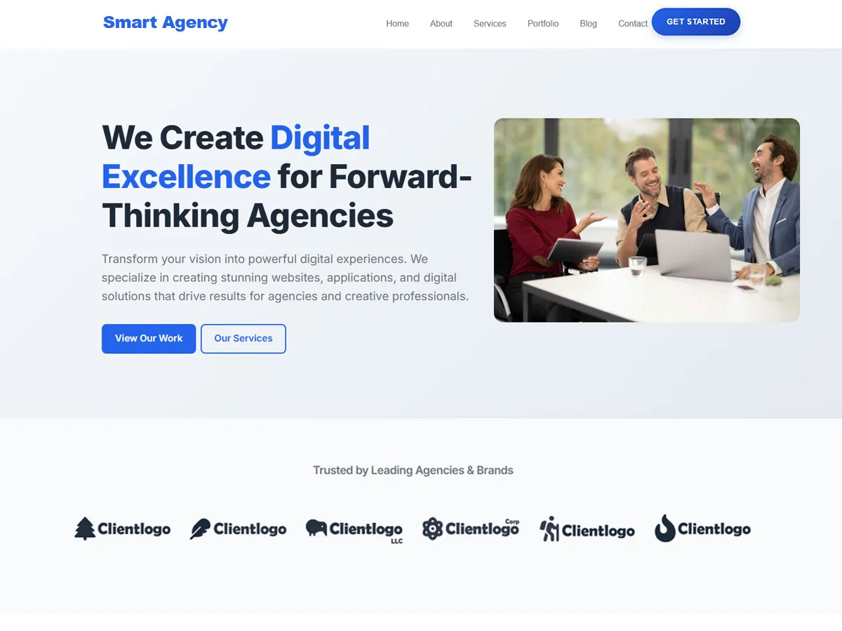 Super Agency web sitesi teması önizlemesi