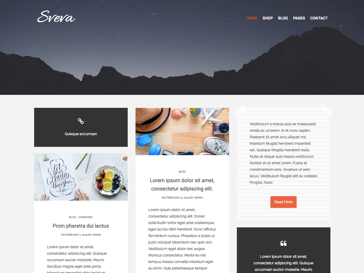 Sveva web sitesi teması önizlemesi
