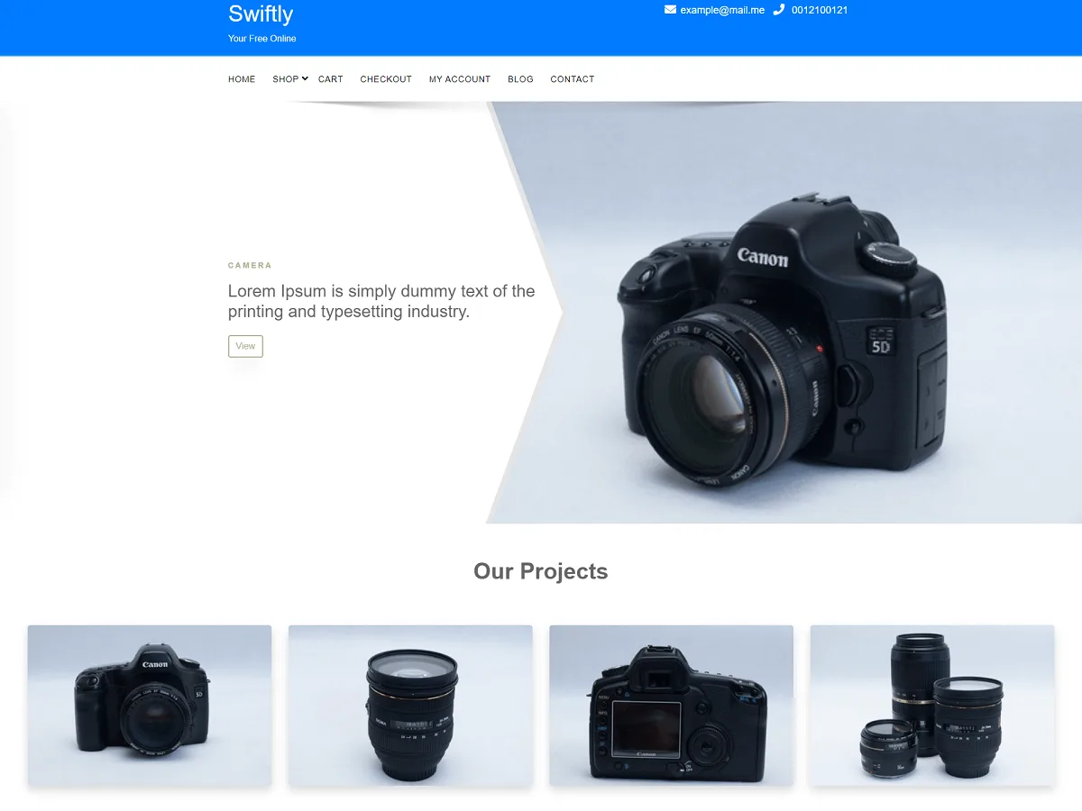 Swiftly kurumsal web sitesi teması önizlemesi