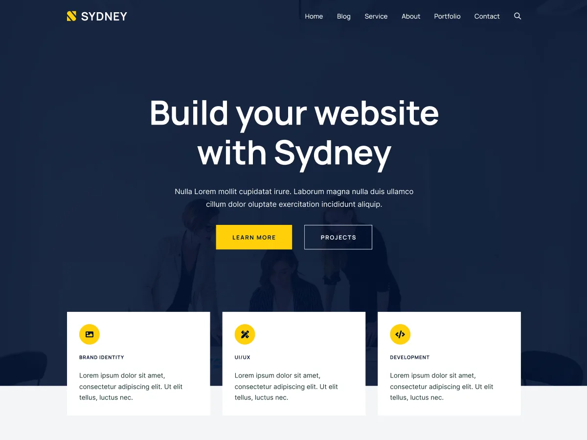 Sydney web sitesi teması ön izleme