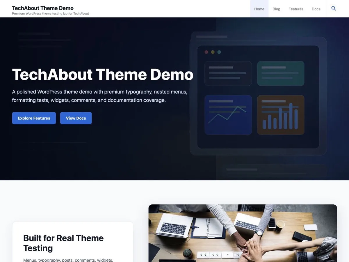 TechAbout web sitesi teması önizlemesi
