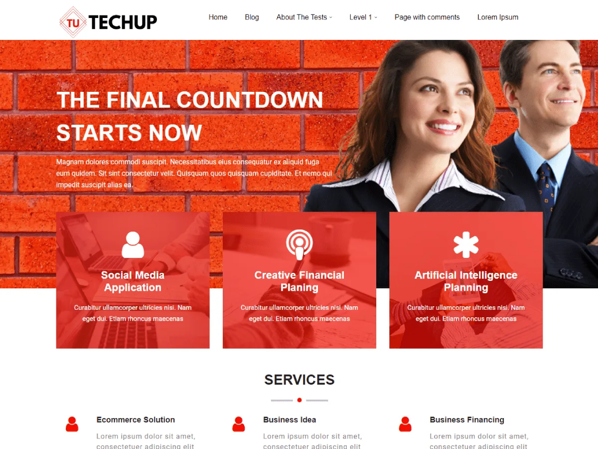 Techup web sitesi teması önizlemesi