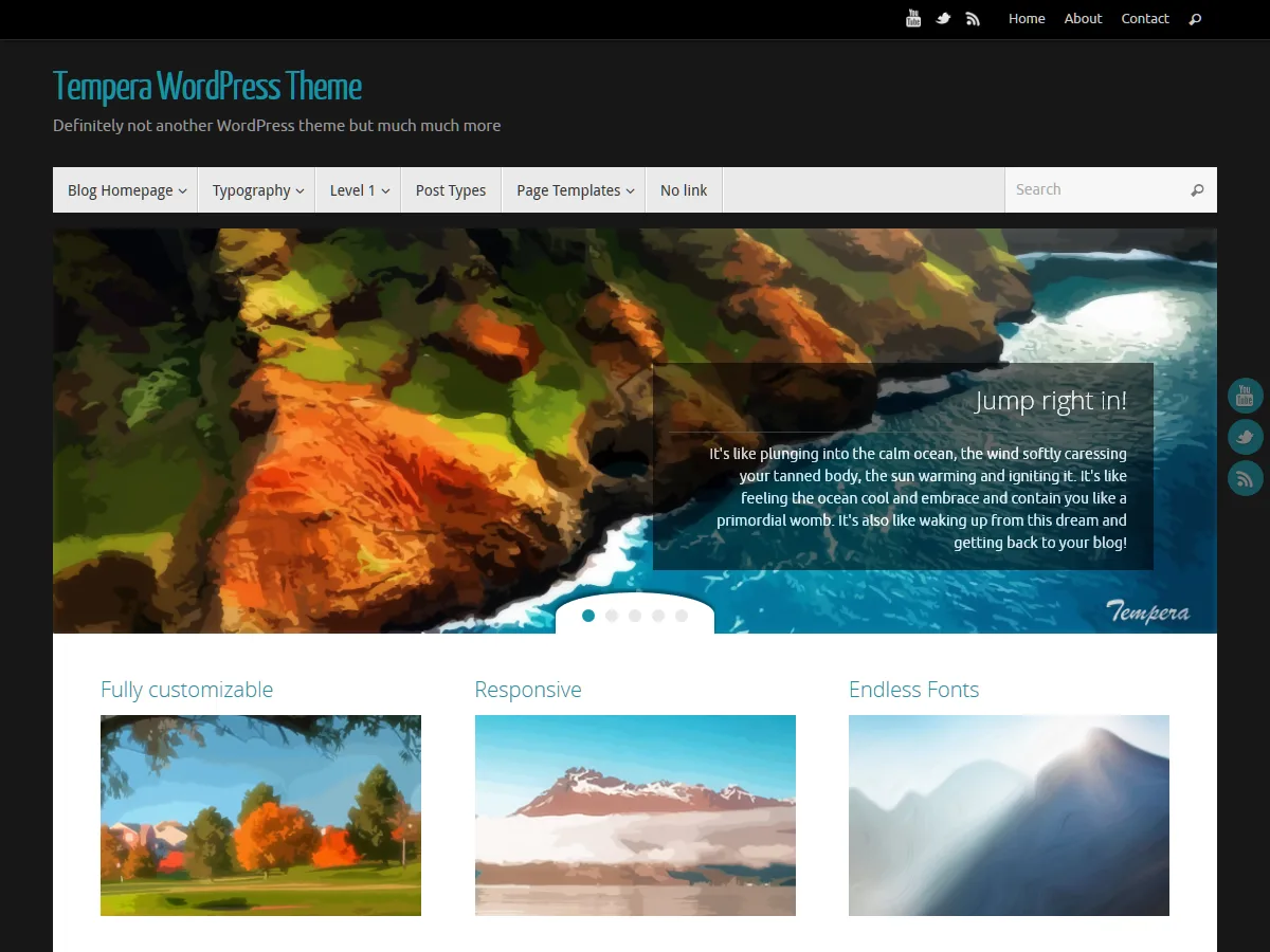 Tempera web sitesi teması önizlemesi