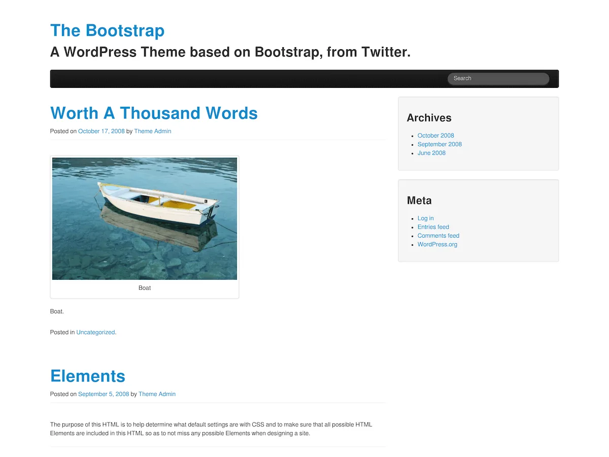 The Bootstrap web sitesi teması önizlemesi