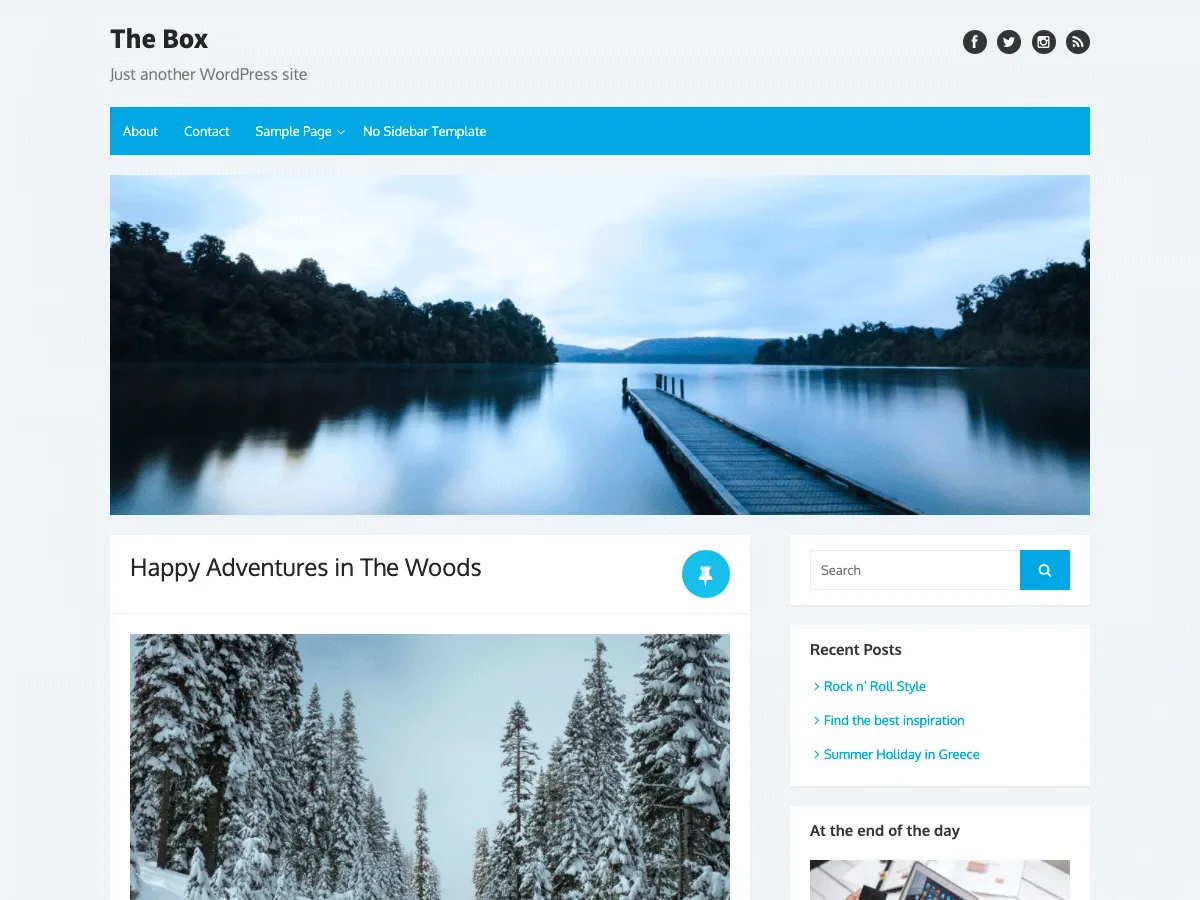 The Box web sitesi teması önizlemesi