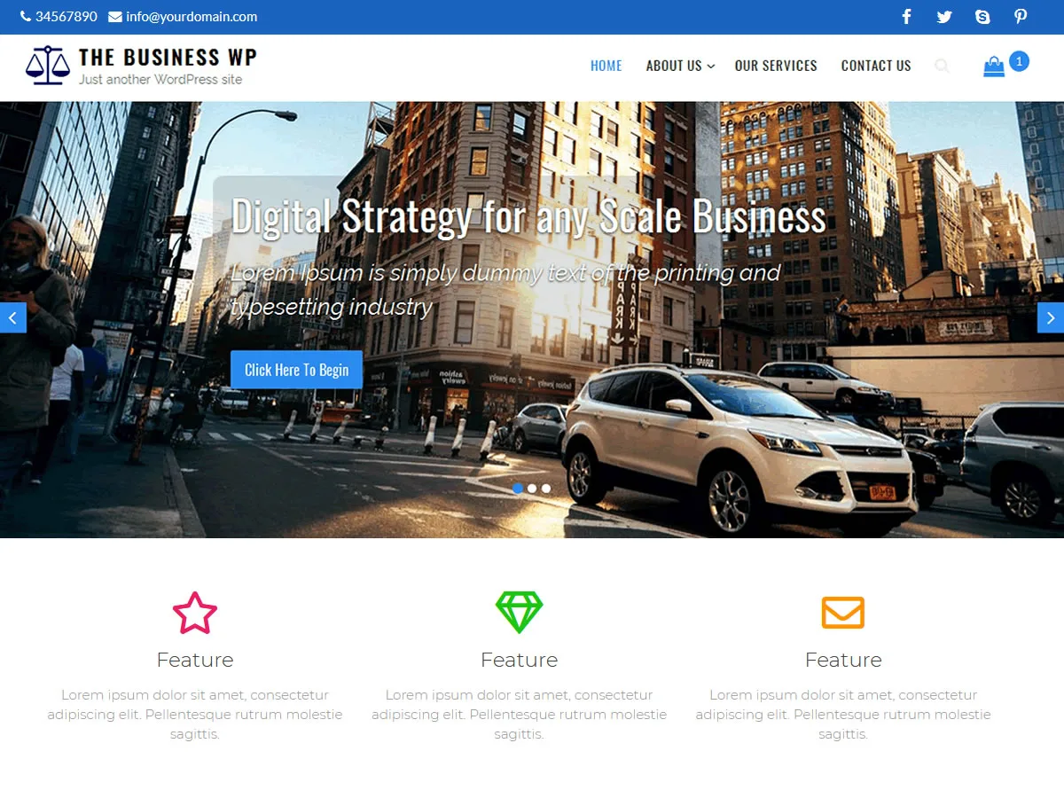The Business WP web sitesi teması önizlemesi