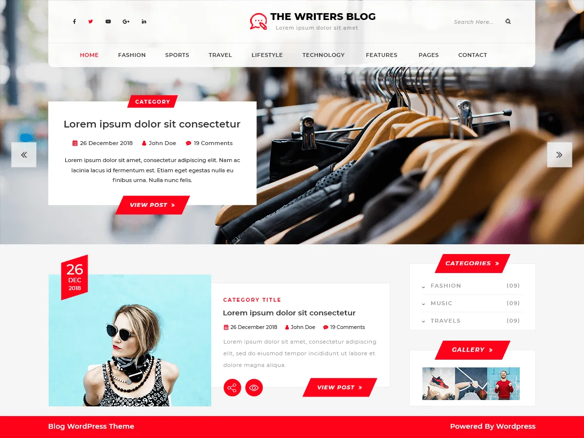 The Writers Blog web sitesi teması ile şık bir blog düzeni