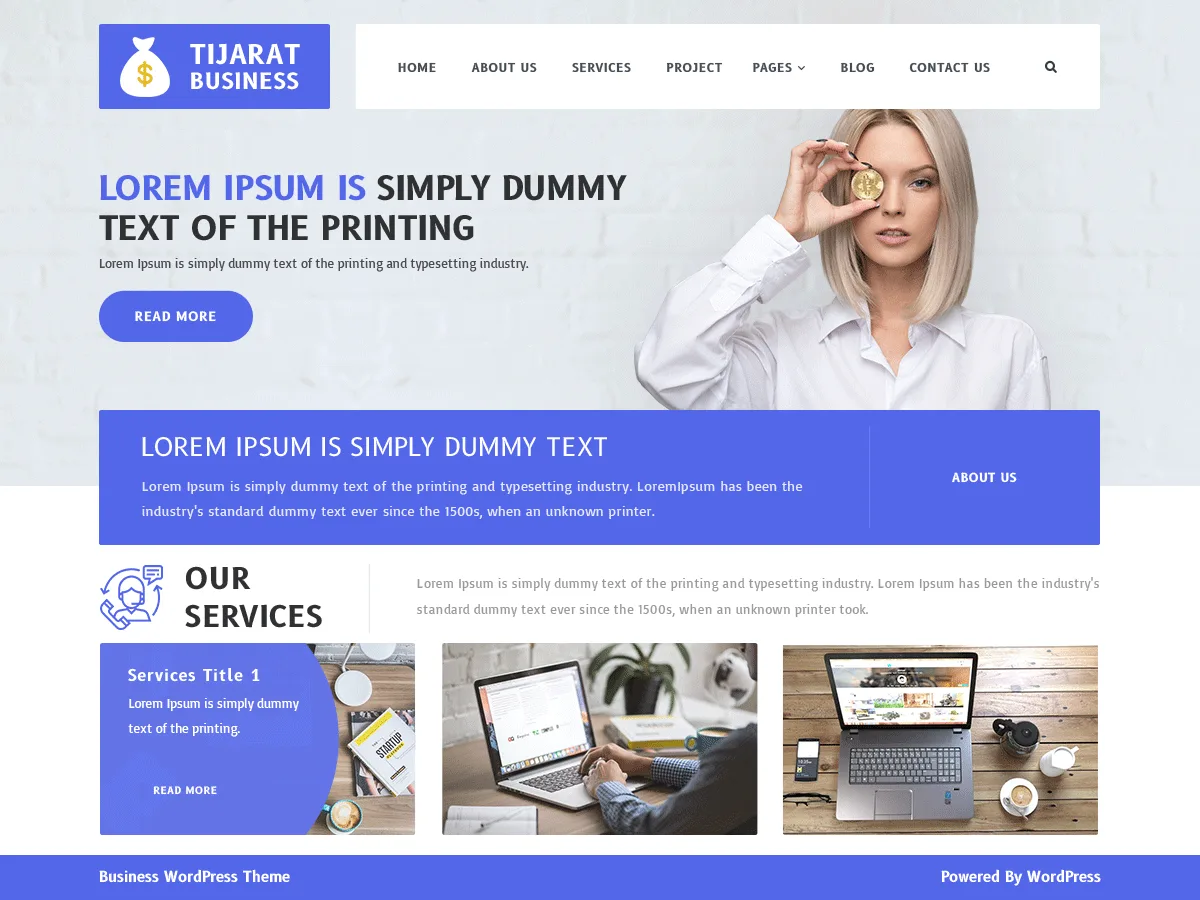 Tijarat Business web sitesi teması
