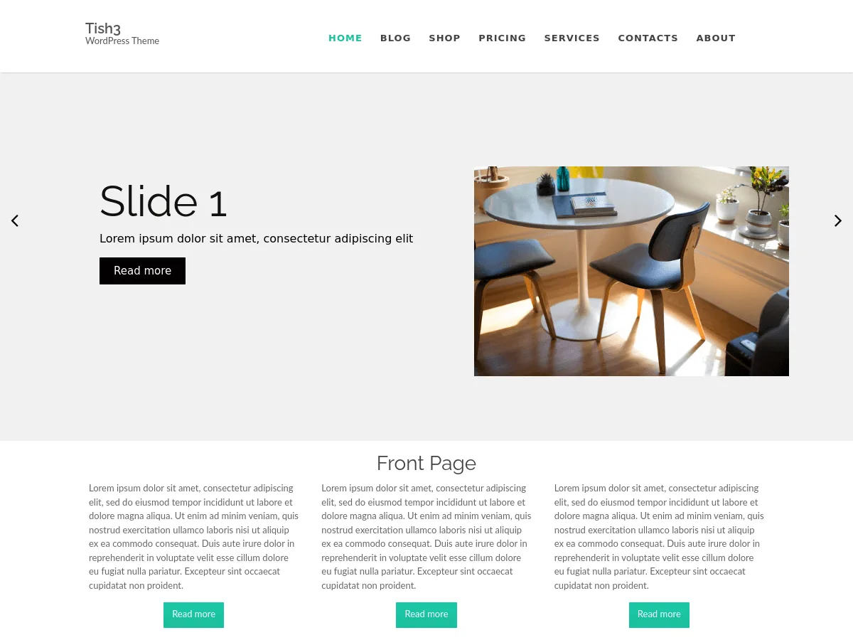 Tish3 web sitesi teması özellikleri