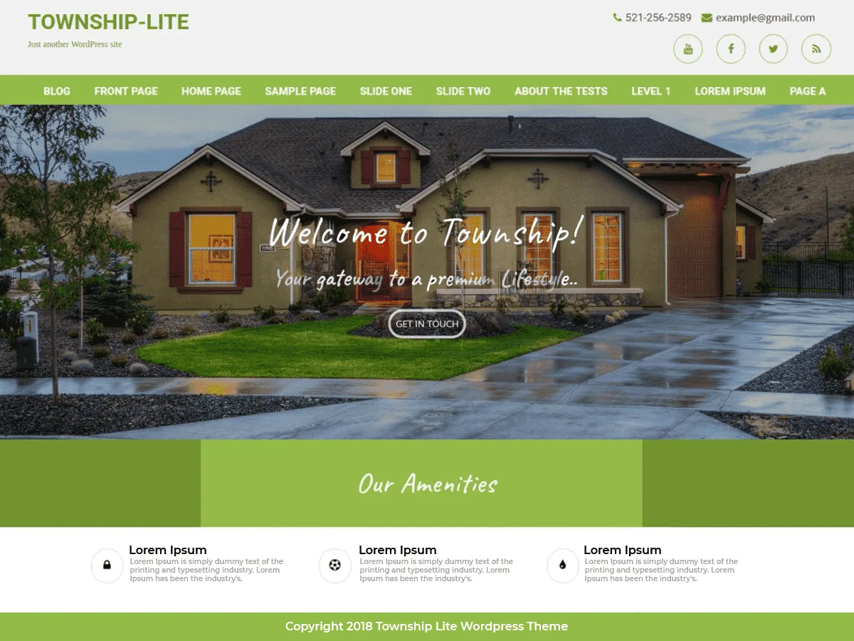 Township Lite web sitesi teması önizlemesi