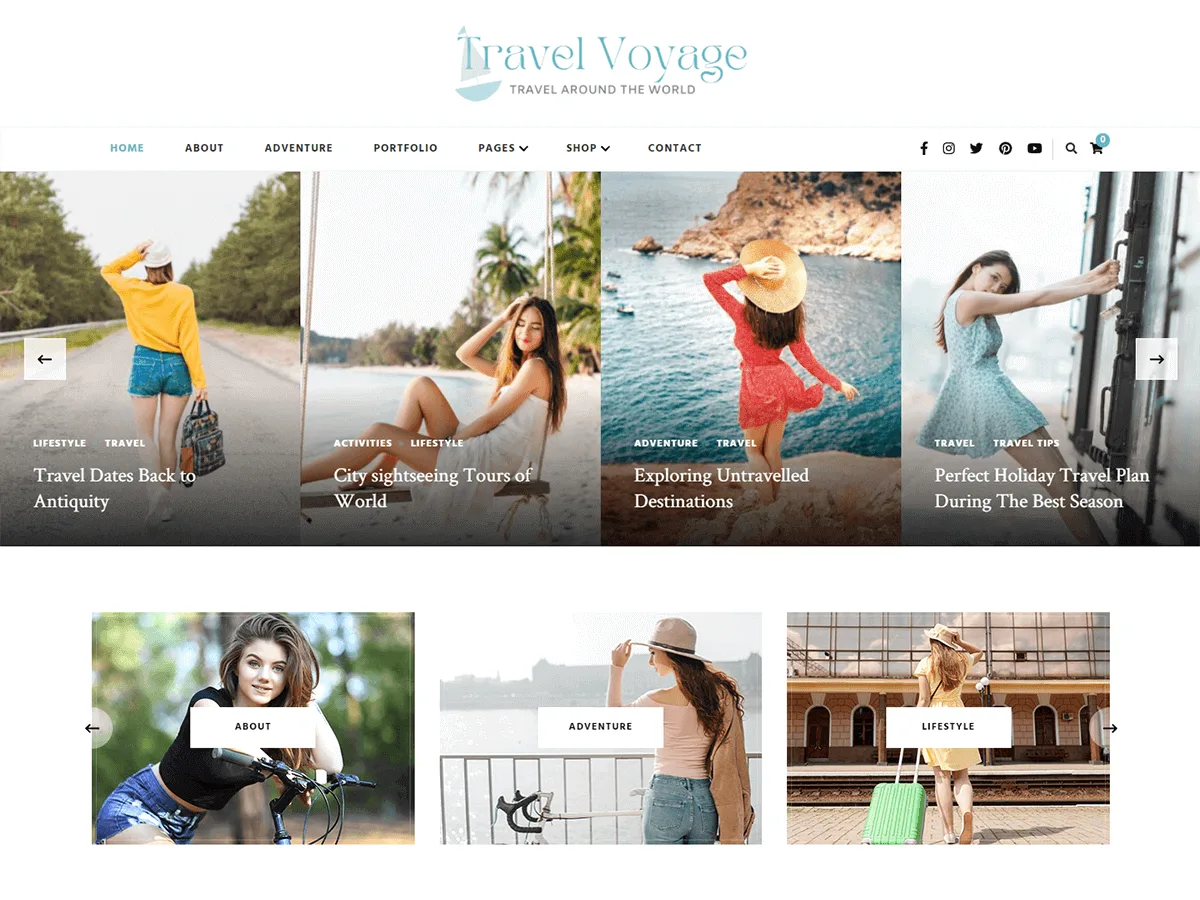 Travel Voyage web sitesi teması önizlemesi