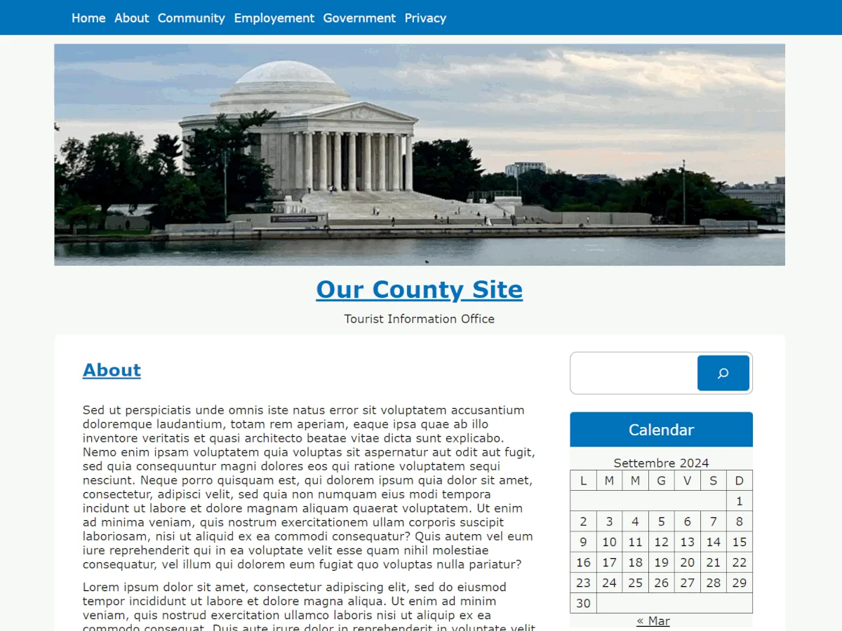 TributeToGovPress web sitesi teması önizlemesi