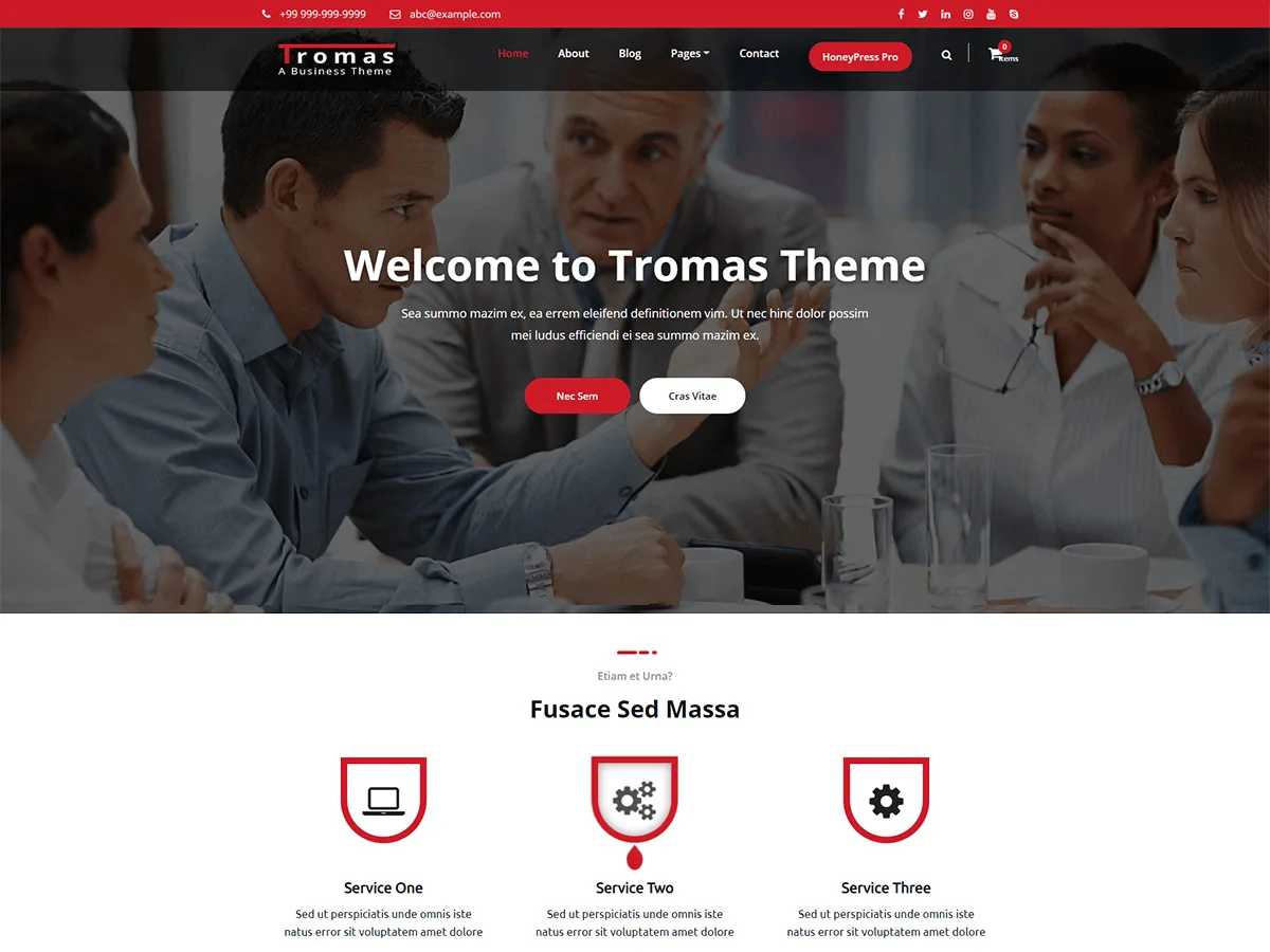 Tromas web sitesi teması önizlemesi