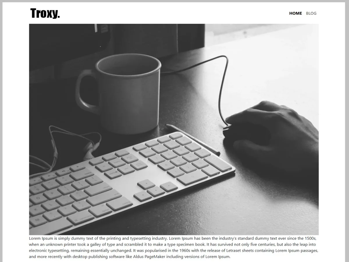 Troxy web sitesi teması önizlemesi