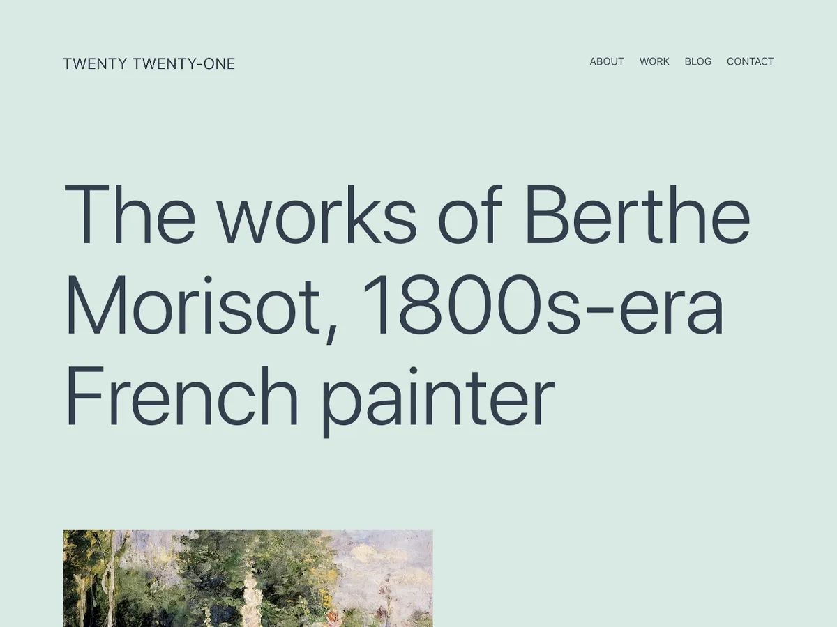 Twenty Twenty-One web sitesi teması önizlemesi