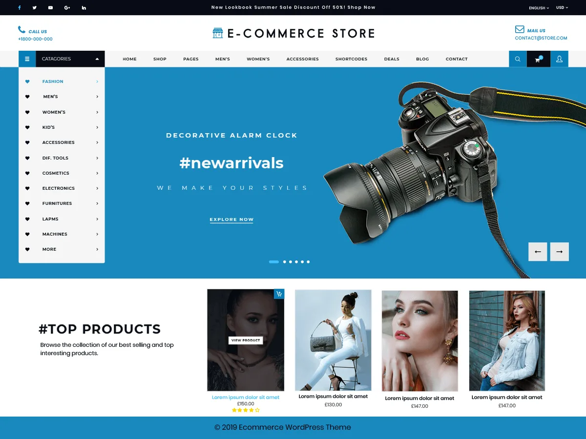 Ultimate Ecommerce Shop web sitesi teması vitrin görseli