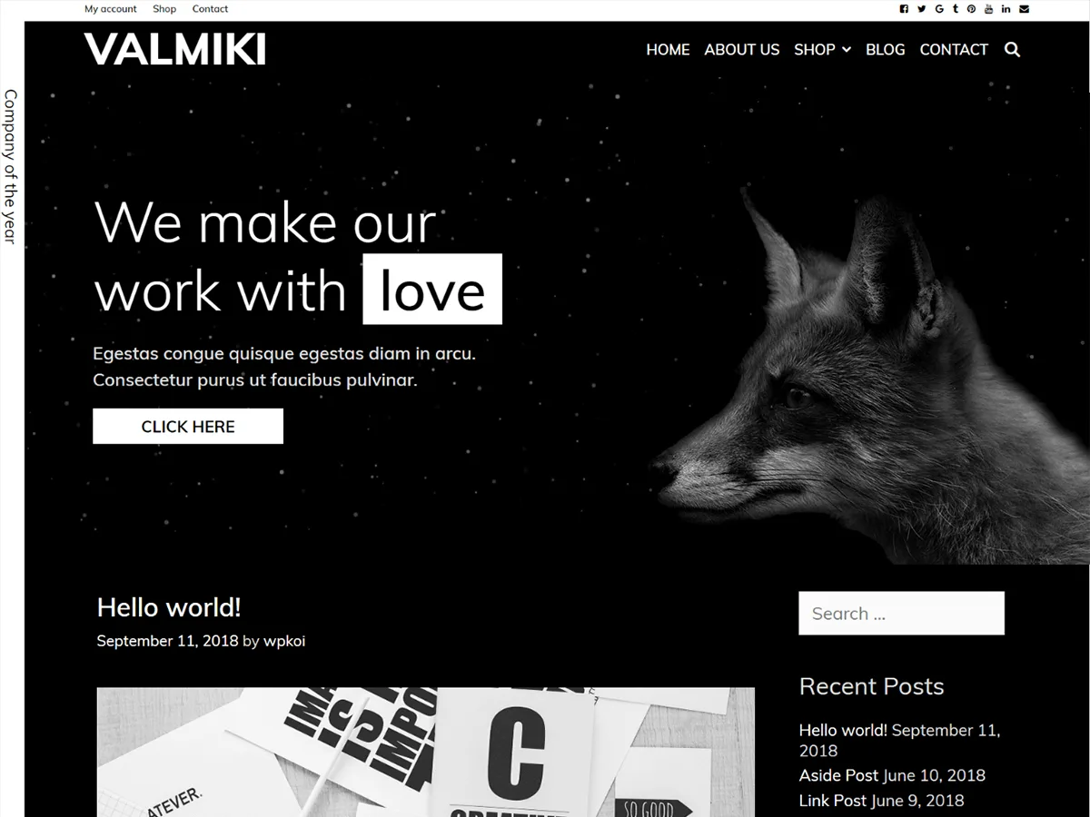 Valmiki web sitesi teması önizlemesi