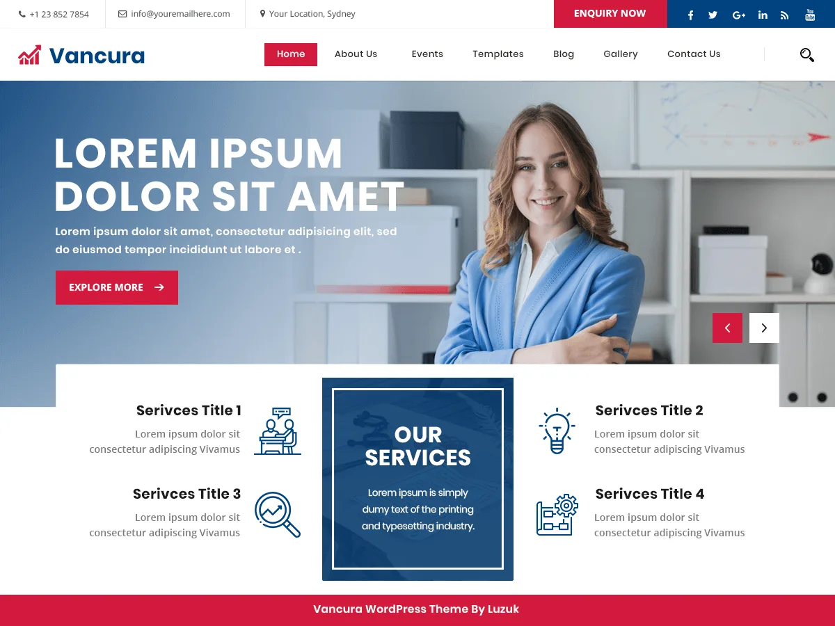 Vancura web sitesi teması önizlemesi