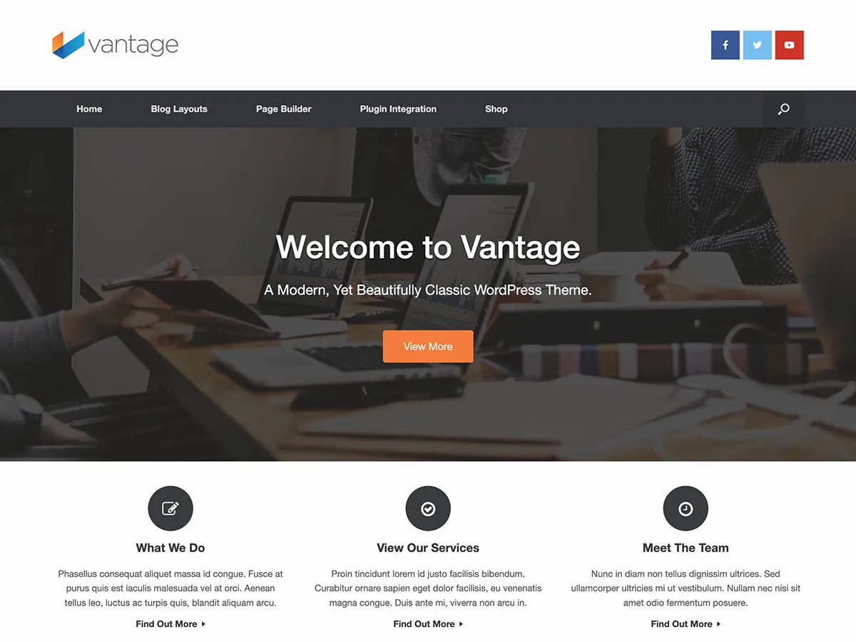 Vantage WordPress theme – flexible multipurpose design