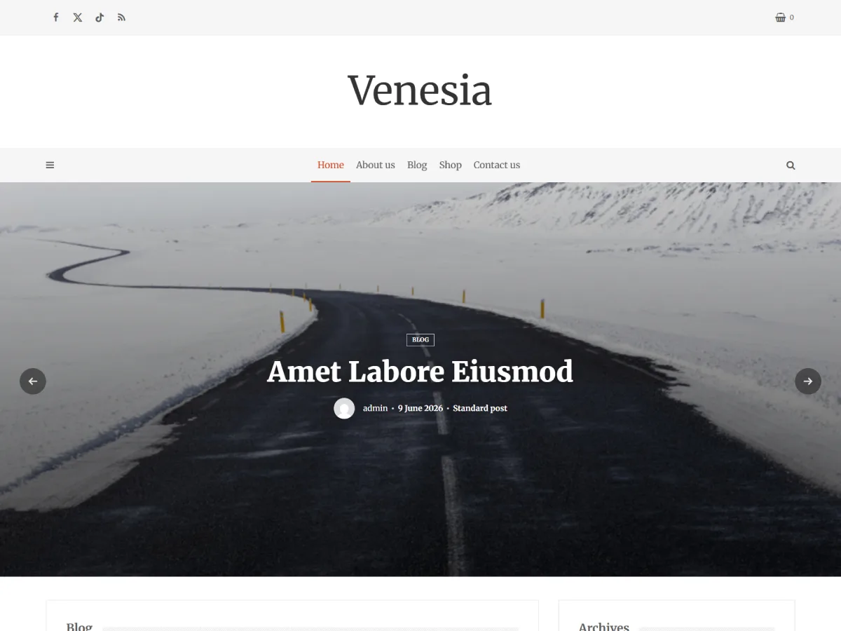 Venesia Lite web sitesi teması önizlemesi