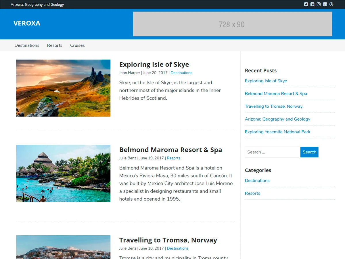 Veroxa web sitesi teması önizlemesi