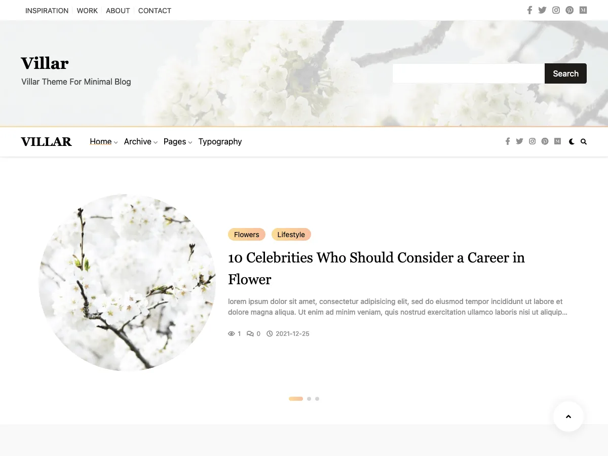 Villar web sitesi teması önizlemesi