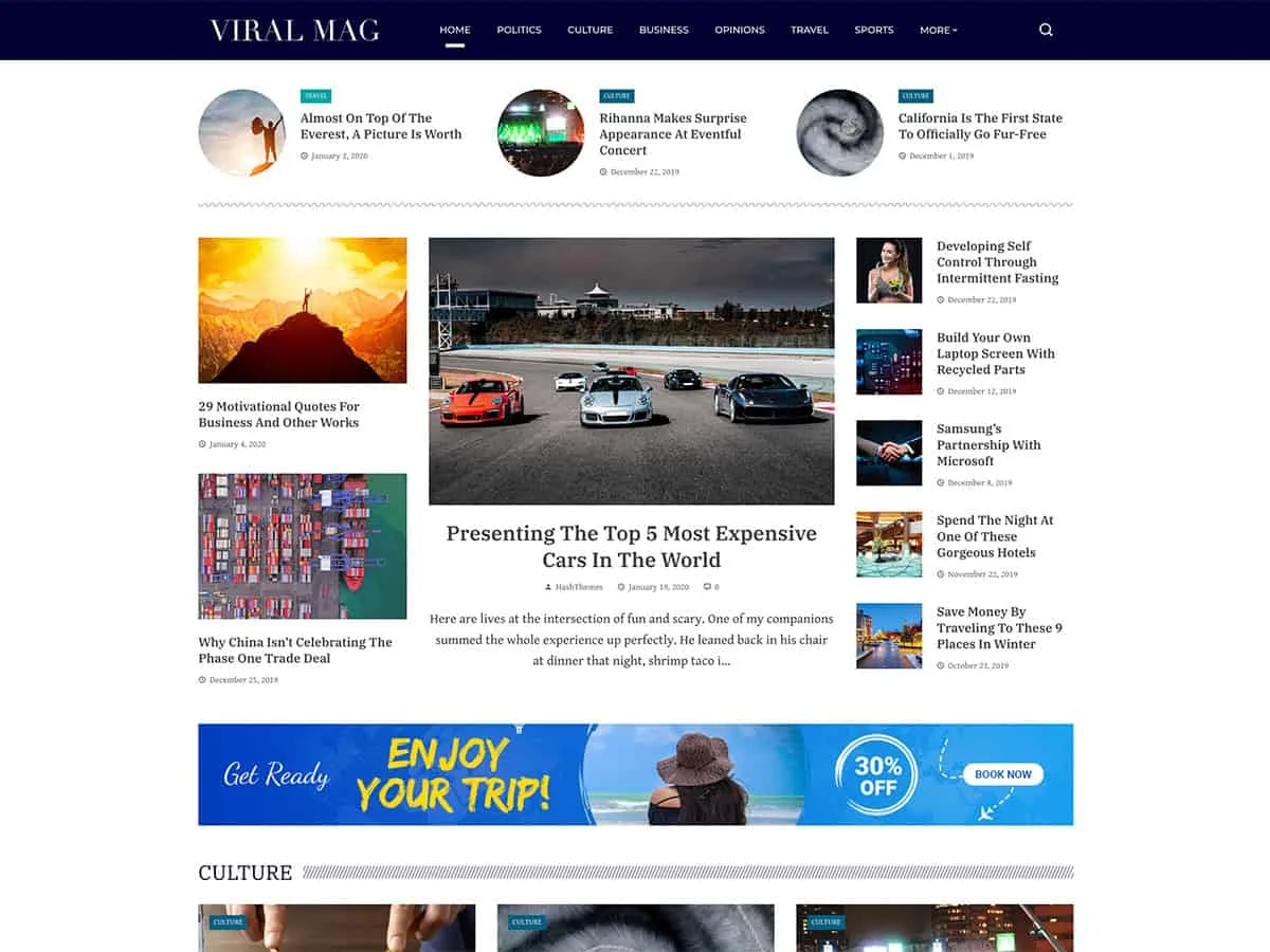 Viral Mag web sitesi teması önizlemesi