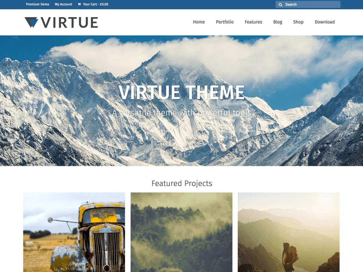 Virtue WordPress theme preview