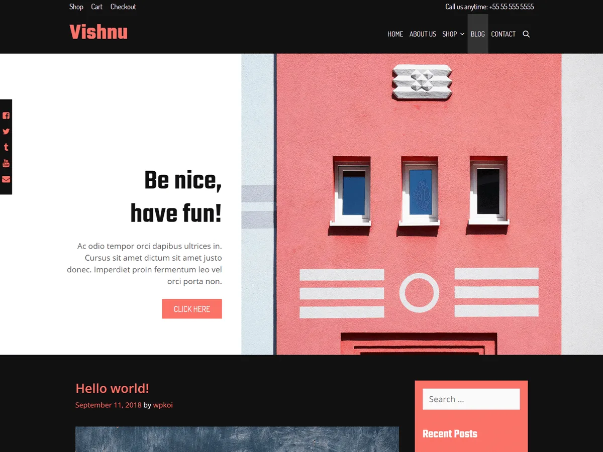 Vishnu web sitesi teması önizlemesi