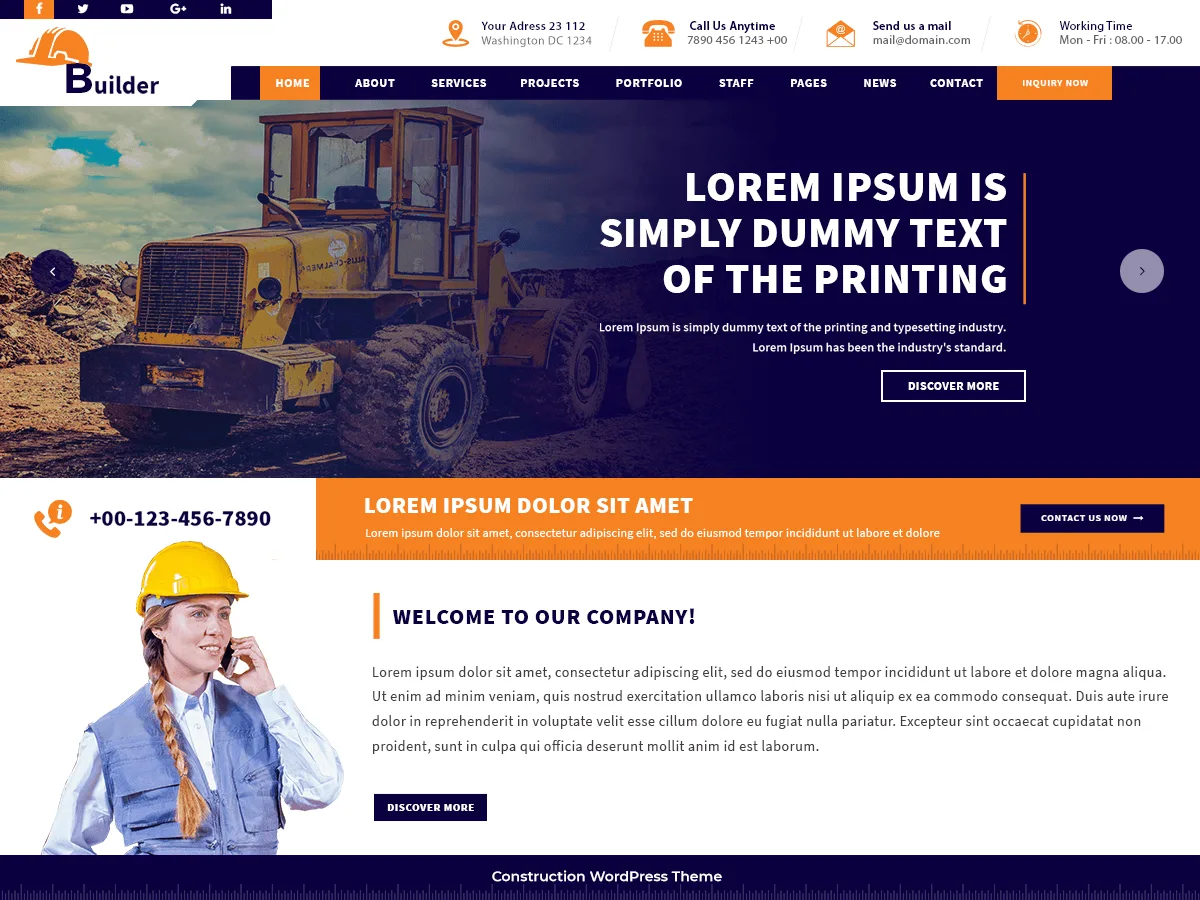 VW Construction Estate web sitesi teması