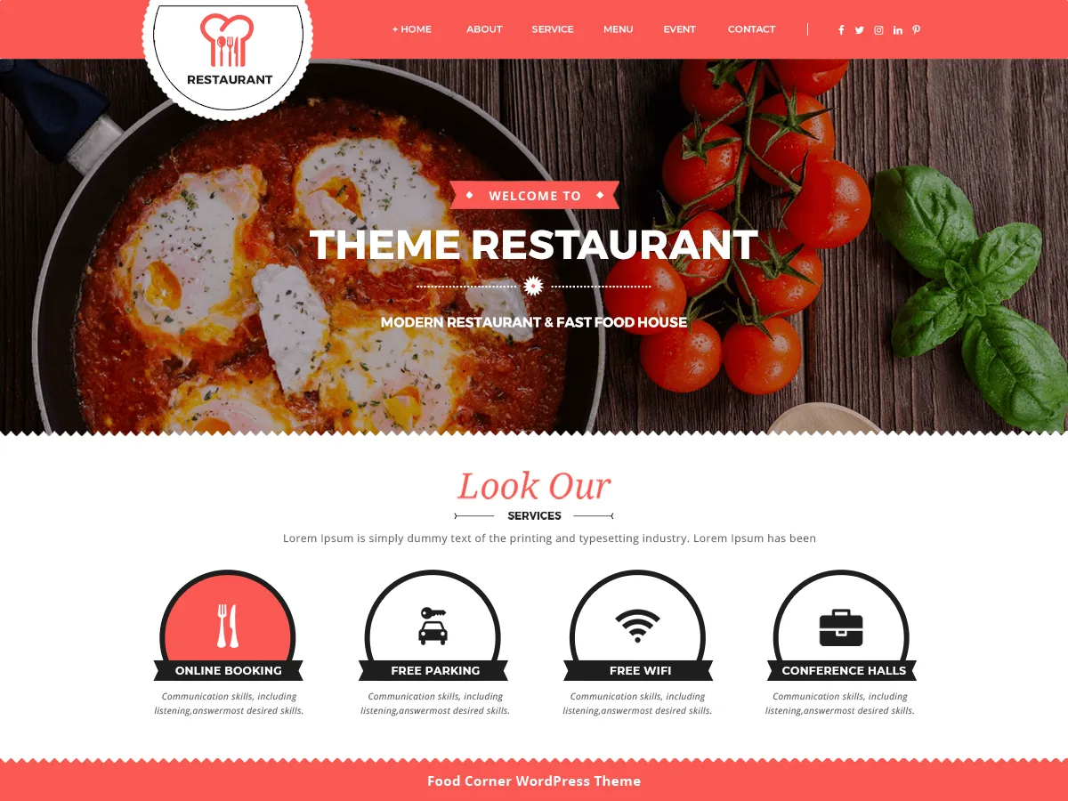 VW Food Corner web sitesi teması