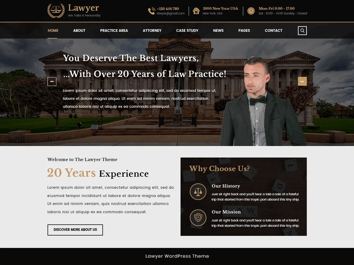 VW Lawyer Attorney web sitesi teması