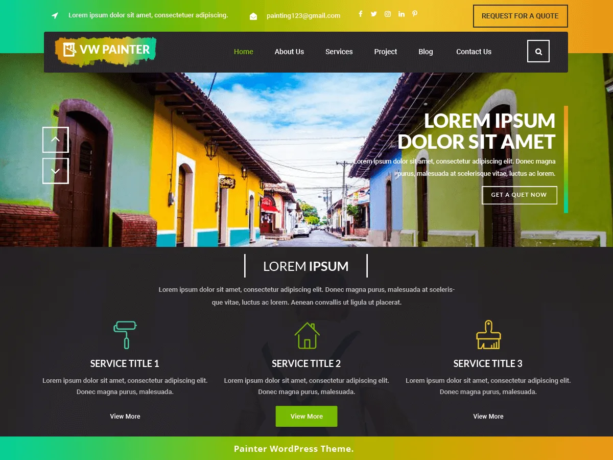 VW Painter web sitesi teması önizlemesi
